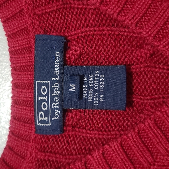 Polo by Ralph Lauren Boys Sweater Vest Size 10-12 Red - Picture 3 of 4